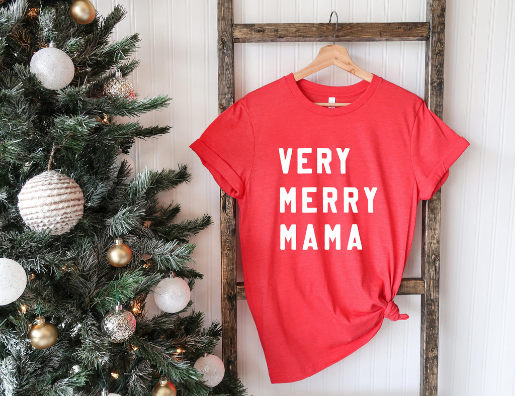 Very Merry Mama - Mom Christmas T-Shirt