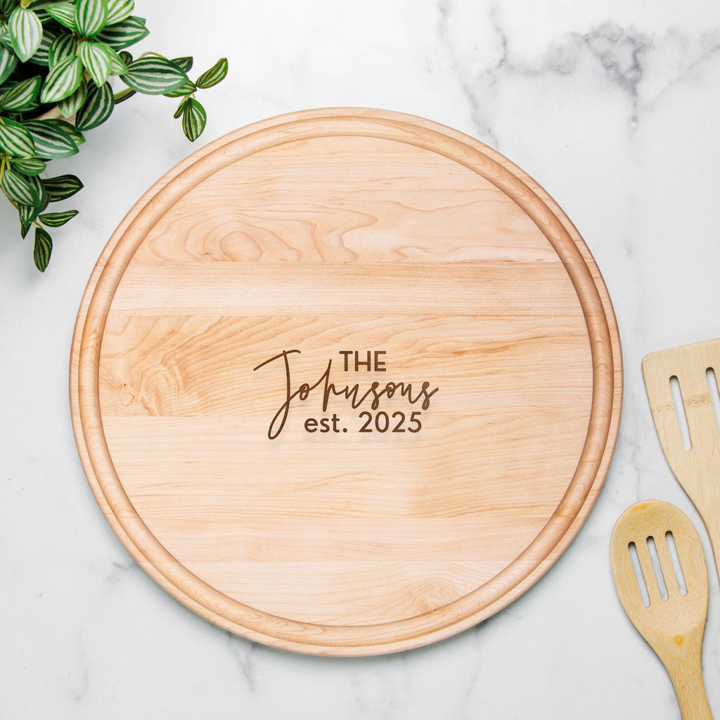 Personalized Cutting Board Wedding Gift, Maple, Walnut or Cherry Cutting Board, Engagement Gift, Engraved Custom Charcuterie Board