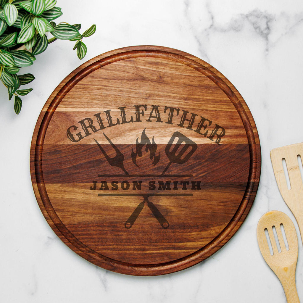 Personalized Cutting Board for Dad – Custom Grillfather BBQ Board, Grilling Gift for Him, Birthday or Father’s Day Gift