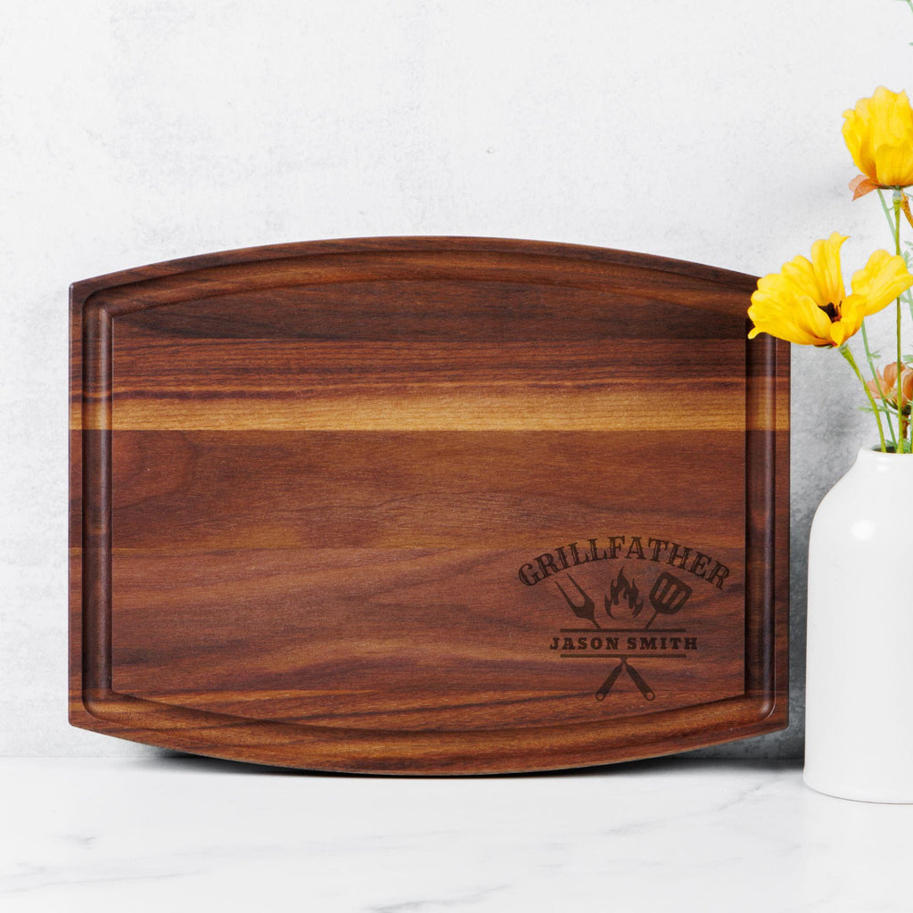 Personalized Grillfather Cutting Board – Custom BBQ Gift for Him, Engraved Cutting Board, Birthday or Father’s Day Gift for Dad