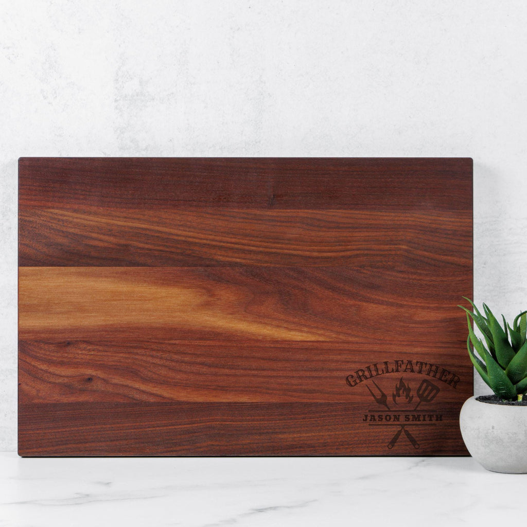 Personalized Grillfather Cutting Board – Custom BBQ Gift for Him, Engraved Cutting Board, Birthday or Father’s Day Gift for Dad