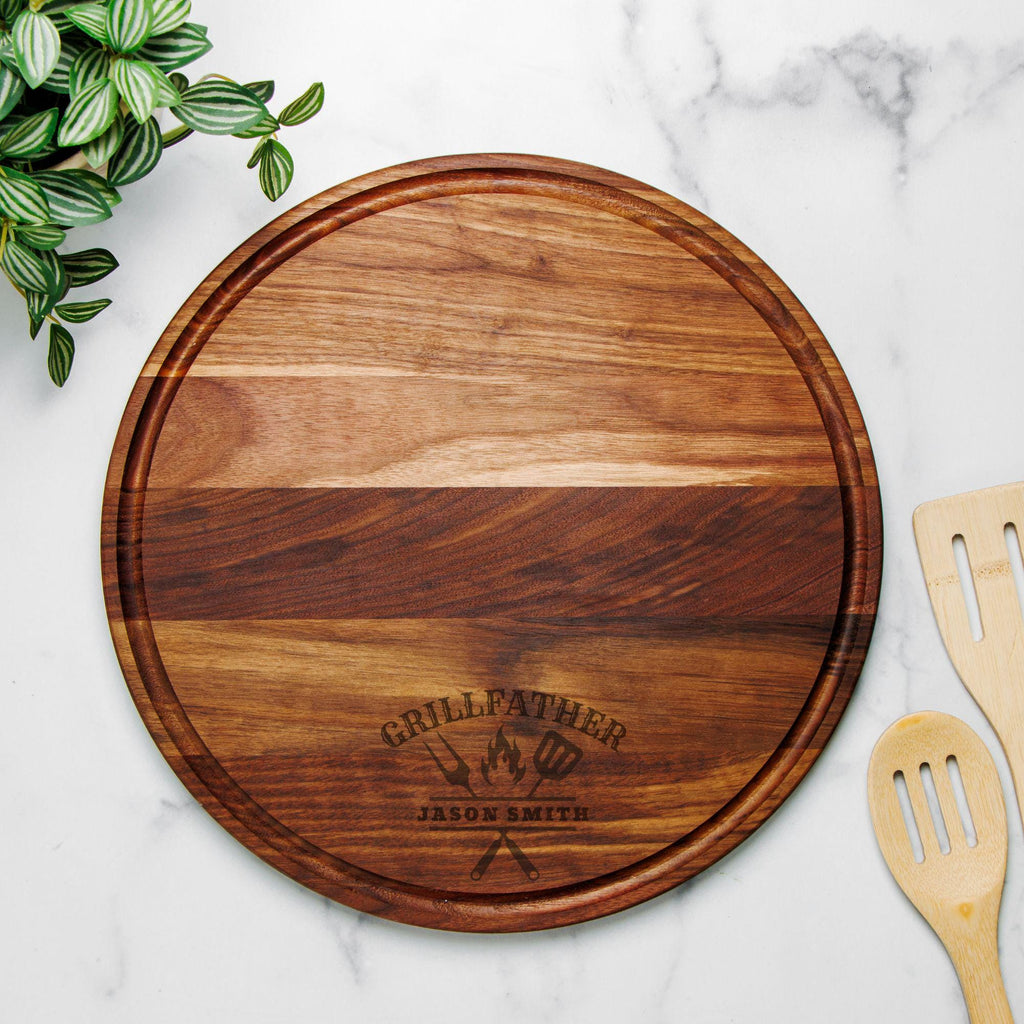 Personalized Grillfather Cutting Board – Custom BBQ Gift for Him, Engraved Cutting Board, Birthday or Father’s Day Gift for Dad