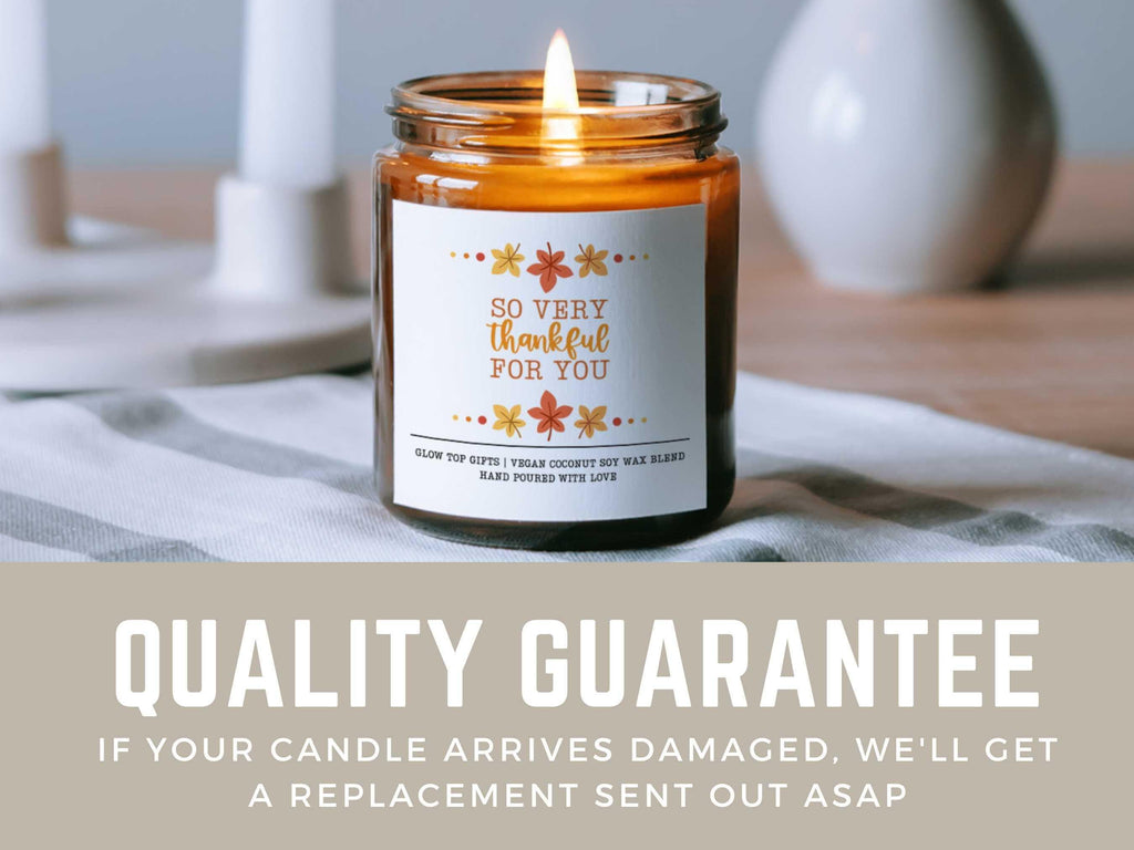 Thankful For You Candle Gift, Thank You Gift, Appreciation Gift, Teacher Appreciation Gift, Thanksgiving Candle, Hostess Gift for Her