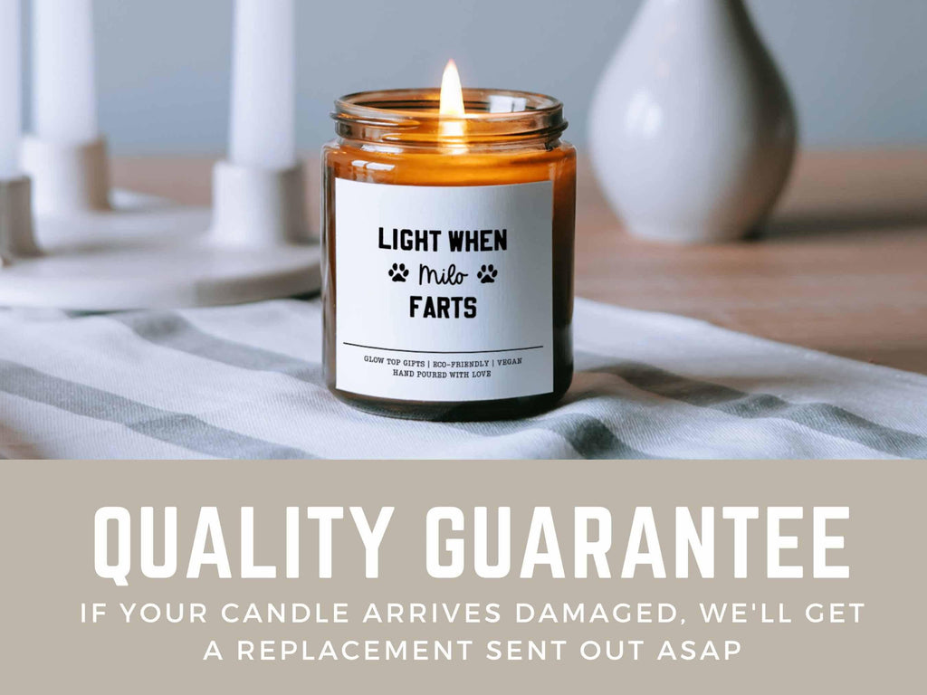 Light When Dog Farts Candle, Personalized Dog Mom Gift, Dog Lover Birthday Gift, Gift for Dog Owner, Funny Candles, Scented Soy Candle