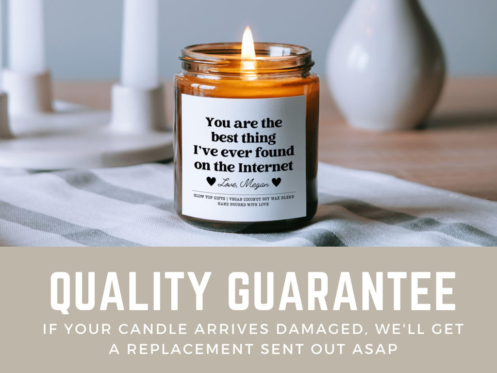 Best Thing On the Internet Personalized Candle, Boyfriend Gift Candle, Anniversary Gift, Valentines Day Gift for him, Anniversary Gift