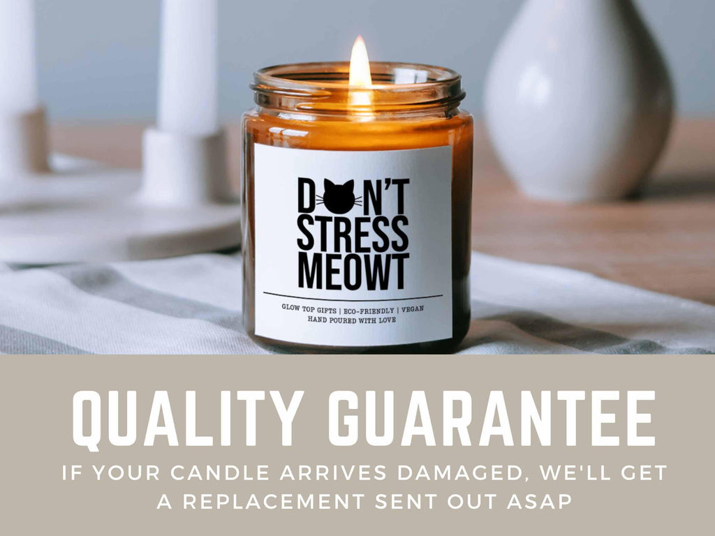 Cute Cat Lover Candle, Don't Stress Meowt Funny Candle, Gift for Cat Mom, Cat Lovers Gift for Her, Cat Mom Gift, Funny Cat Gift for Cat Mom