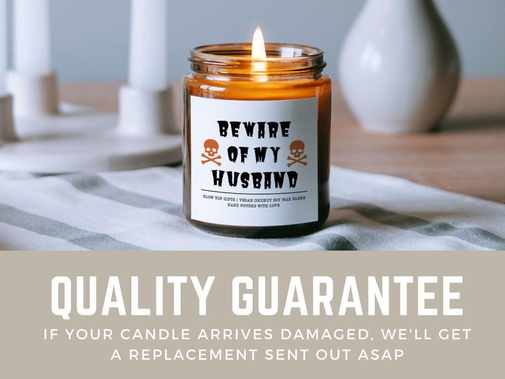 Beware of My Husband Halloween Candle, Fall Candle Decor, Pumpkin Spice Candle, Halloween Decor, Fall Scented Candles Gift, Funny Candle