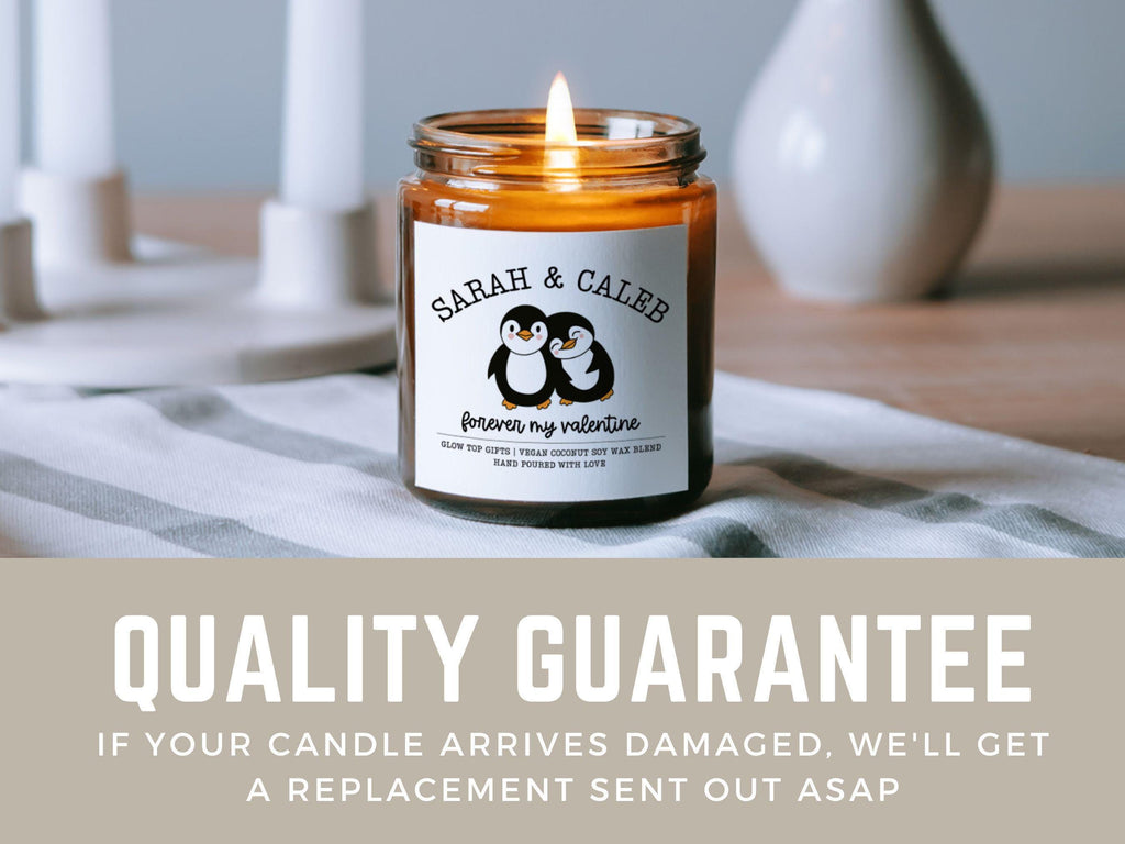 Personalized Valentine's Day Couple Candle, Custom Valentine Gift, Cute Couple Candle, Valentine Gift for Her Gift for Boyfriend