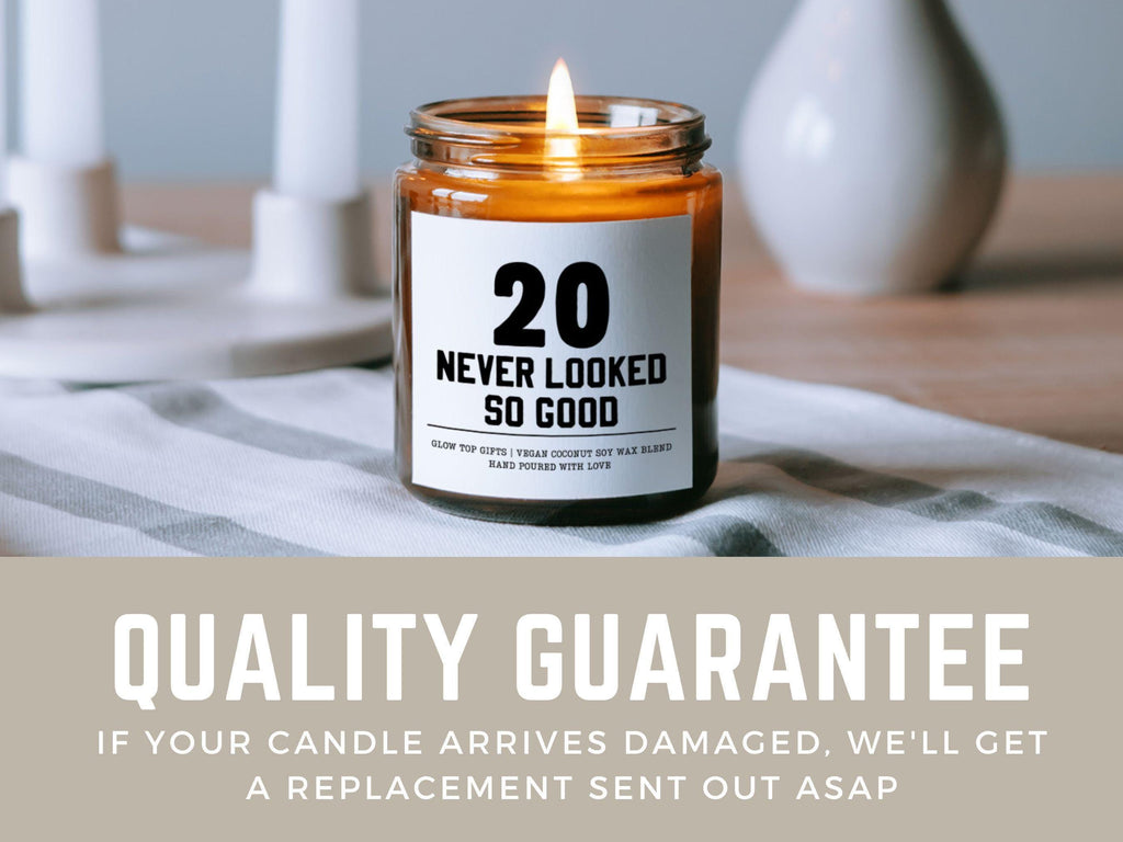 Personalized 20th Birthday Candle – Funny Custom Age Gift for Her, Unique Milestone Birthday Present