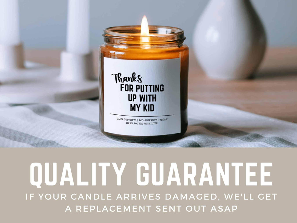 Funny Teacher Appreciation Gift, Thanks For Putting Up With My Kid, Soy Candle, Daycare Teacher, Preschool Teacher Gift, Babysitter Gift