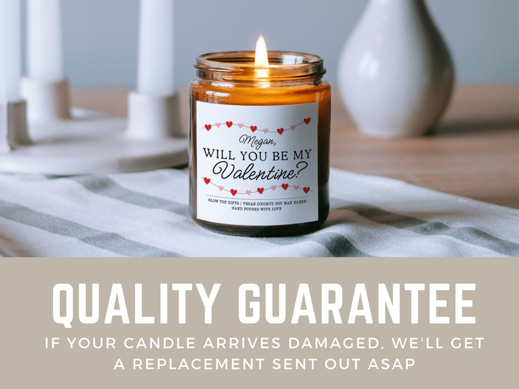 Personalized Valentine's Day Candle, Valentines Day Candle For Her, Custom Valentines Day Gift, Be My Valentine Candle with Name