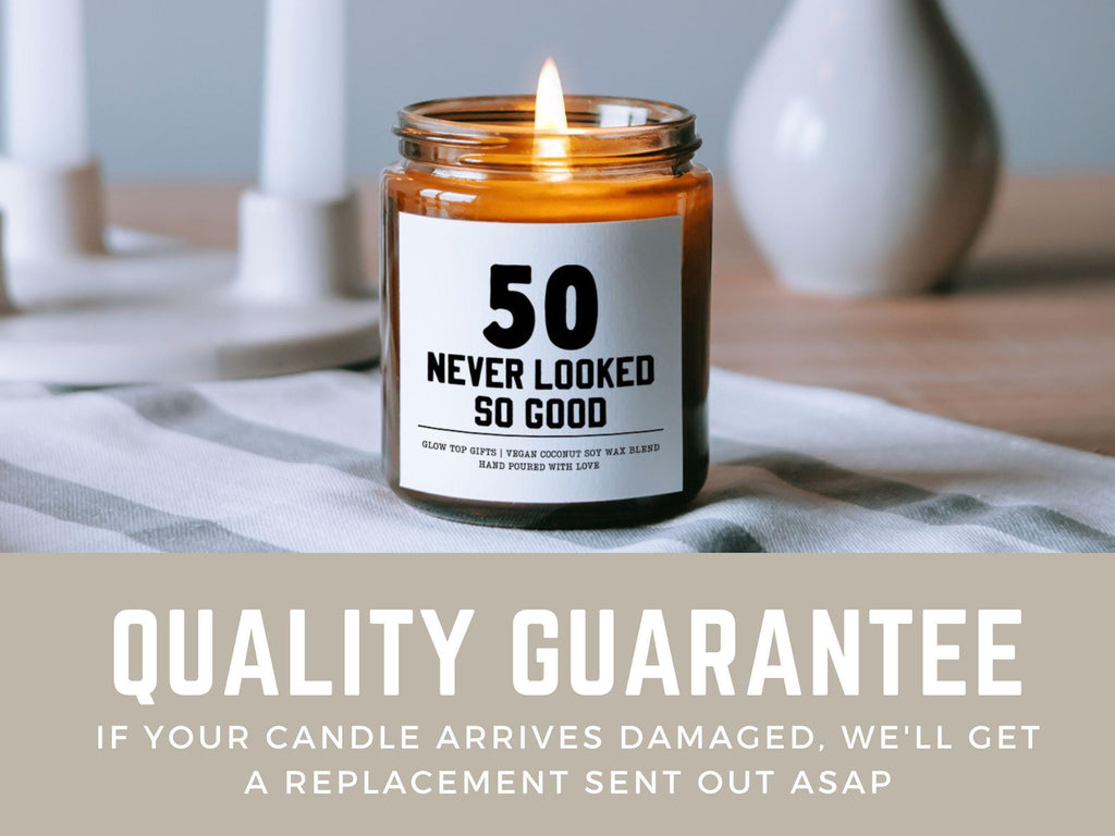 Personalized 50th Birthday Candle – Funny Custom Age Gift for Her, Unique Milestone Birthday Present