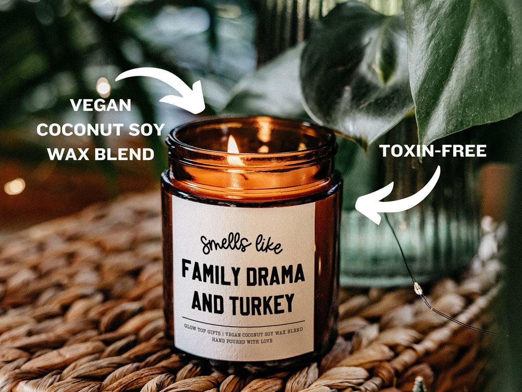 Funny Thanksgiving Candle, Smells Like Family Drama Candle, Fall Autumn Candles, Thanksgiving Decor, Thanksgiving Gift, Candle Hostess Gift