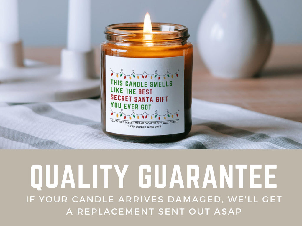 Secret Santa Candle Gift for Her, Custom Secret Santa Gifts, Stocking Stuffer Gift, Funny Christmas Gifts Santa Candle, Personalized Gift