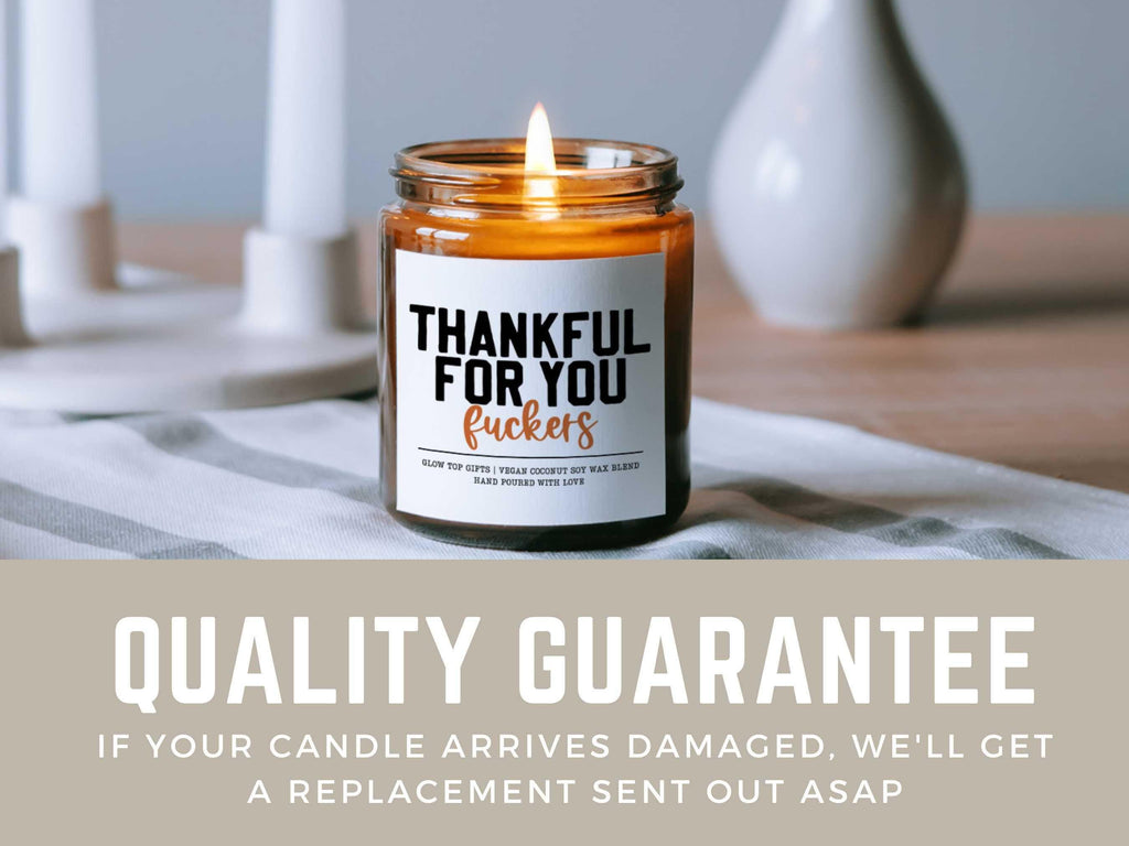Funny Thanksgiving Candle, Thankful For You Fuckers, Autumn Candles, Thanksgiving Decor, Thanksgiving Gift, Scented Soy Candle Hostess Gift
