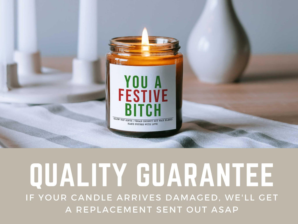 Funny Christmas Candle Gift for Her, You a Festive Bitch Candle, Funny Christmas Gift, Christmas Candle, Christmas Party Favor, Gift for BFF