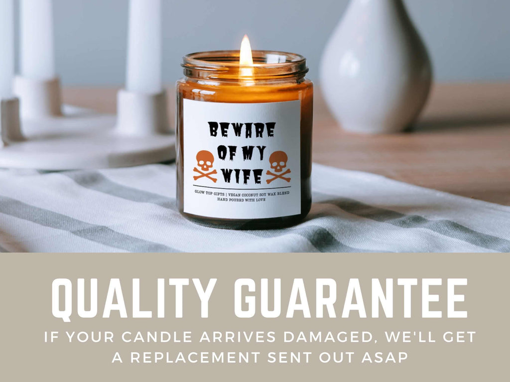 Beware of my Wife Funny Halloween Candle, Fall Candle Decor, Pumpkin Spice Candle, Halloween Decor, Fall Scented Candles Gift, Funny Candle
