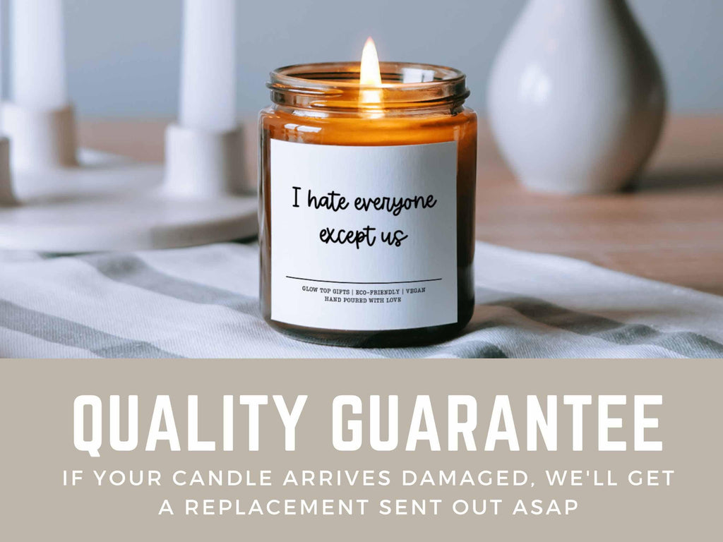 I Hate Everyone Except Us Funny Candle for Best Friend Birthday, Best Friend Gifts, Gifts for Besties, Best Friend Birthday Gift for Her