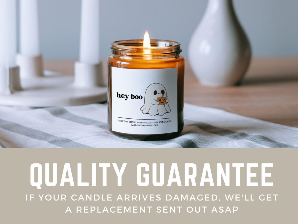 Hey Boo Cute Halloween Candle, Halloween Candles, Halloween Gifts, Halloween Decor, Pumpkin Spice Candle, Gift for Girlfriend, Fall Candle