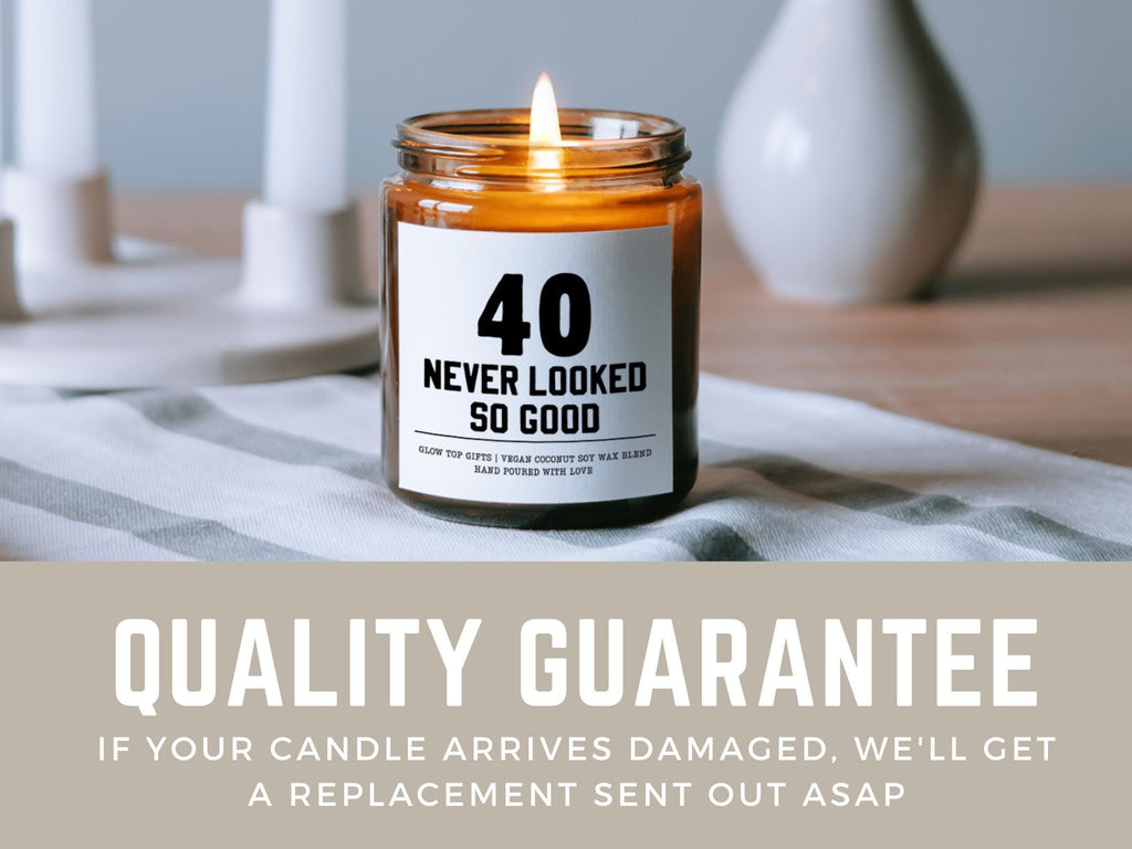 Personalized 40th Birthday Candle – Funny Custom Age Gift for Her, Unique Milestone Birthday Present