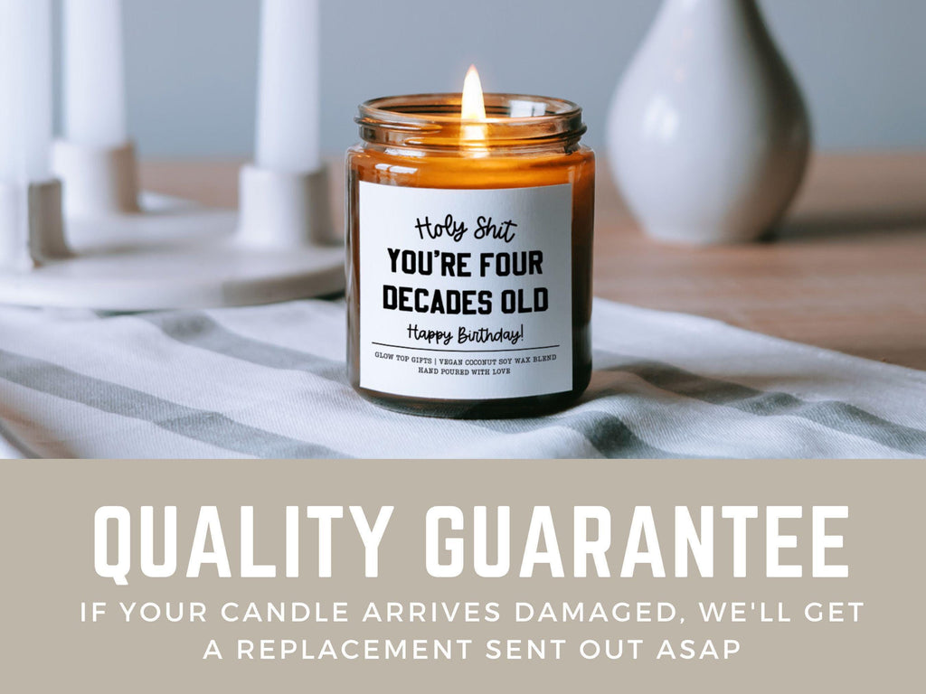 Funny 40th Birthday Candle – Personalized Gift for Her, Custom Age Milestone Birthday Present, Happy 40th Party Gift