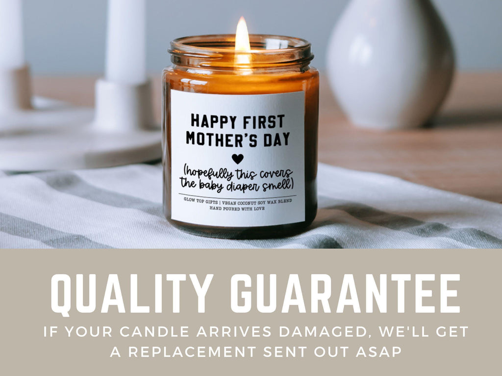 Happy First Mother's Day Candle, First Mothers Day Gifts, Gift for New Mom, Gift for Mom, Funny Birthday Mother's Day Gift, New Mom Gift