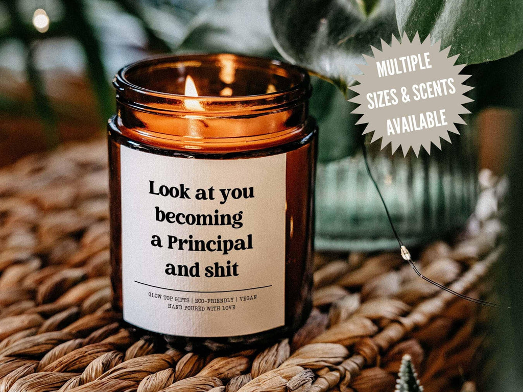 New Principal Congratulations Candle Gift, Look at you Becoming a Principal and Shit, Best Friend Gift, Gift for Principal, Principal Gift