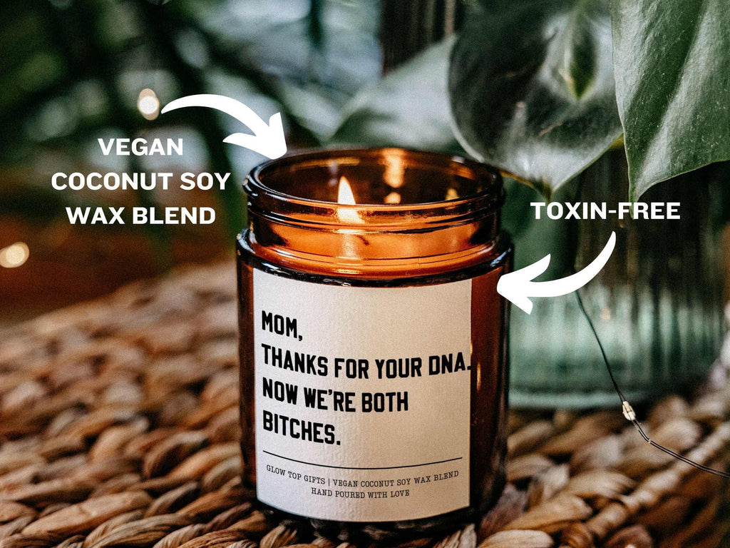 Mom Thanks for Your DNA Funny Mothers Day Gift, Mom's Birthday Candle, Mom Gift from Daughter, Funny Candles for Mom, Best Mom Ever Gifts