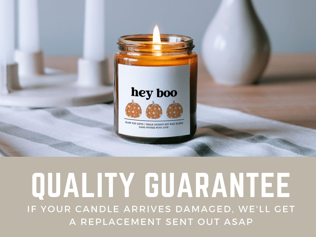 Hey Boo Cute Fall Candle, Halloween Candles, Halloween Gifts, Halloween Decor, Pumpkin Spice Candle, Gift for Girlfriend, Halloween Candle