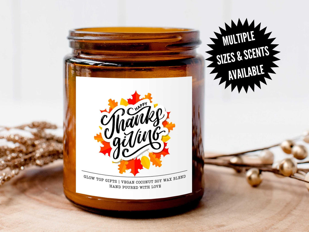 Happy Thanksgiving Candle, Cute Thanksgiving Candle, Hostess Gift, Thanksgiving Gift for Host, Hostess Gift For Her, Favor for Thanksgiving