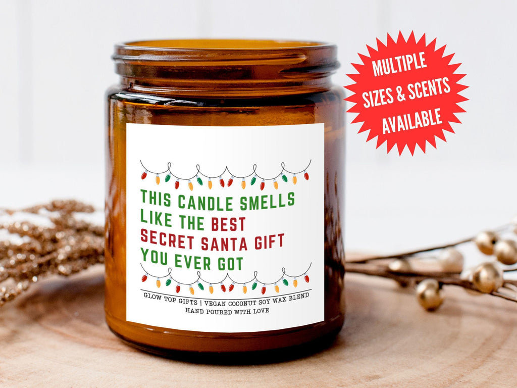 Secret Santa Candle Gift for Her, Custom Secret Santa Gifts, Stocking Stuffer Gift, Funny Christmas Gifts Santa Candle, Personalized Gift