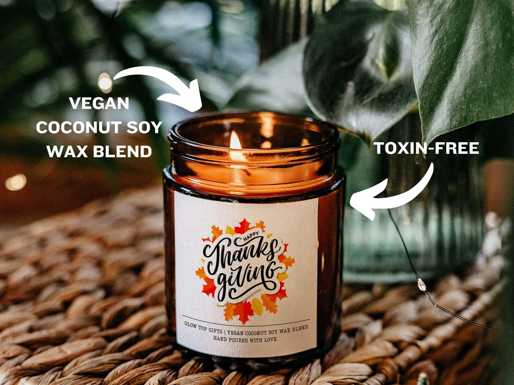 Happy Thanksgiving Candle, Cute Thanksgiving Candle, Hostess Gift, Thanksgiving Gift for Host, Hostess Gift For Her, Favor for Thanksgiving