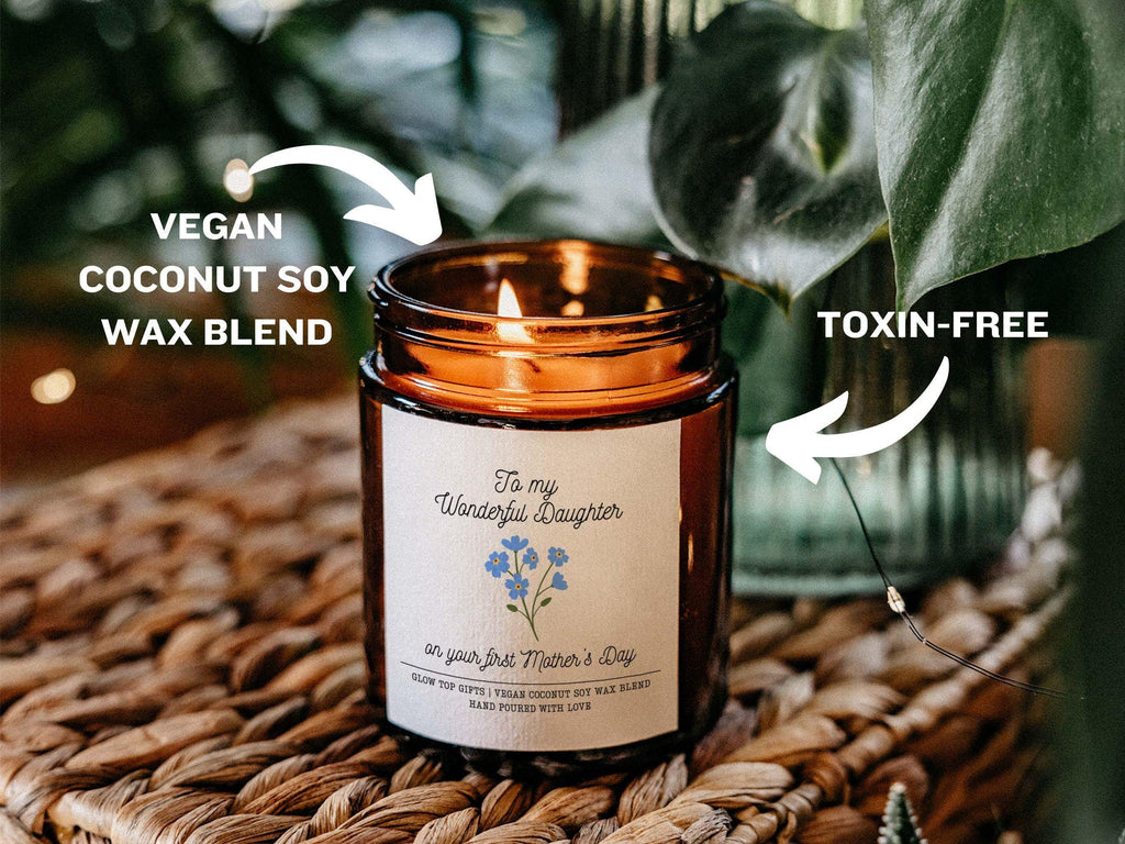 Happy 1st Mother's Day Gift for Daughter, Soy Candle, New Mom Mother's Day Gift, Gift for Daughter on Mothers Day, New Mom Mother's Day Gift