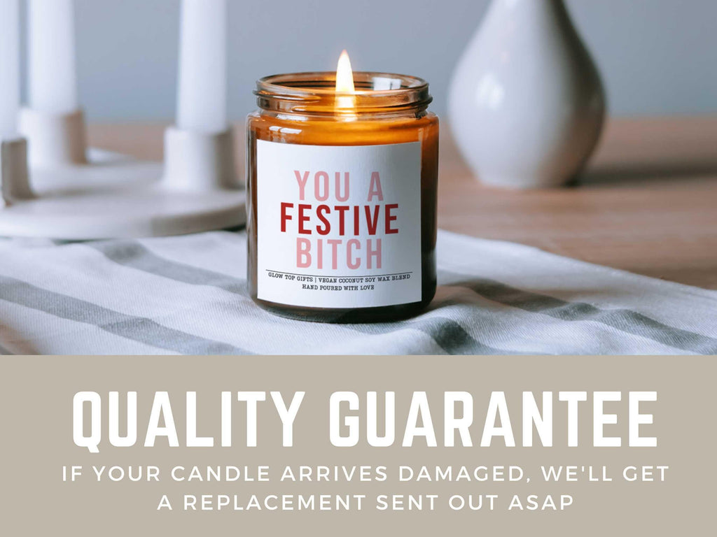 Funny Christmas Candle Gift for Her, You a Festive Bitch Candle, Funny Christmas Gift, Christmas Candle, Christmas Party Favor, Gift for BFF