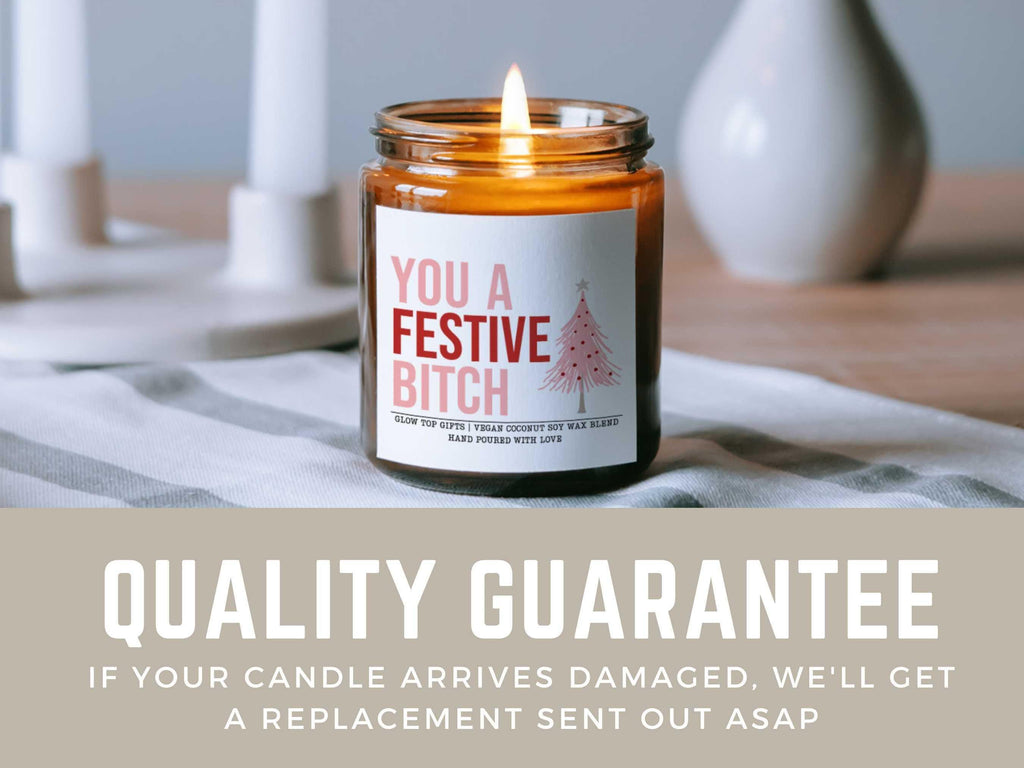 Funny Christmas Candle Gift for Her, You a Festive Bitch Candle, Funny Christmas Gift, Christmas Candle, Christmas Party Favor, Gift for BFF