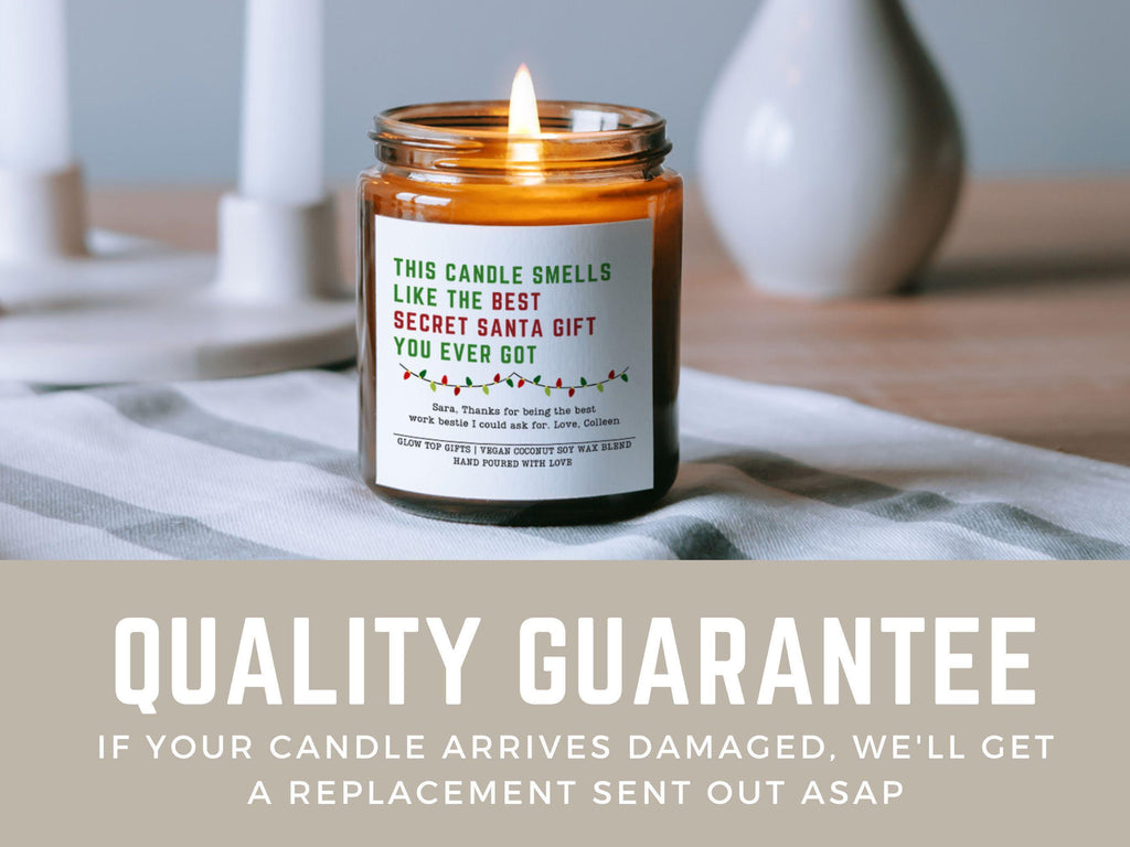 Secret Santa Candle Gift for Her, Custom Secret Santa Gifts, Stocking Stuffer Gift, Funny Christmas Gifts Santa Candle, Personalized Gift