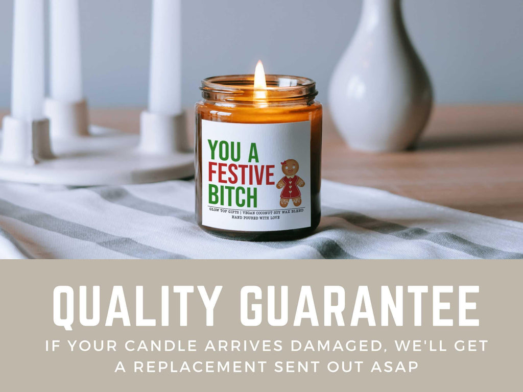 Fun Christmas Candle Gift for Her, You a Festive Bitch Candle, Funny Christmas Gift, Christmas Candle, Christmas Party Favor, Gift for BFF