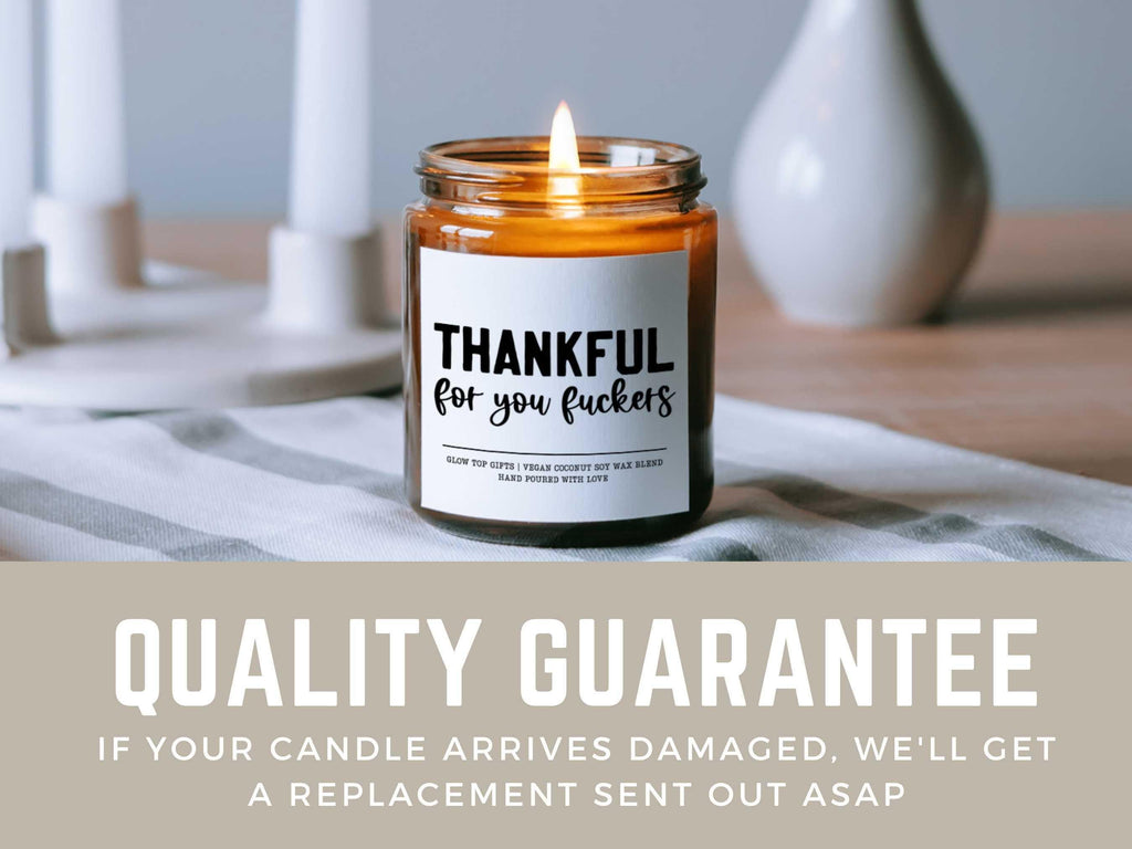Funny Fall Candle, Thankful For You Fuckers, Autumn Candles, Thanksgiving Decor, Thanksgiving Gift, Fall Scented Soy Candles, Hostess Gift