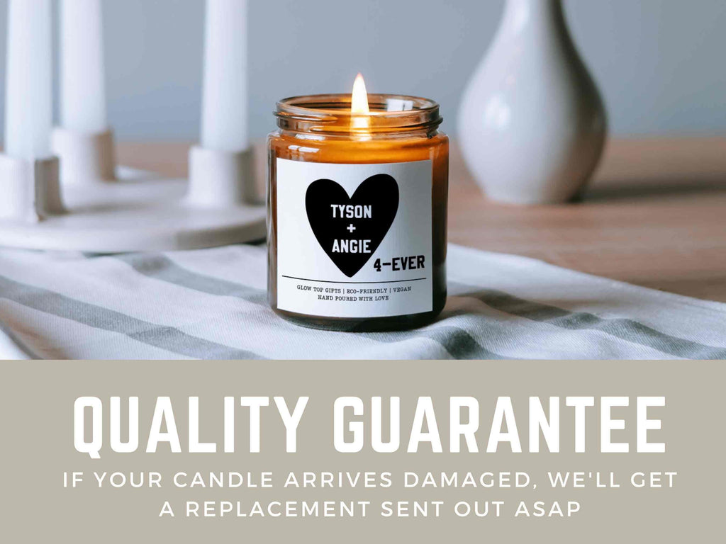 Cute Personalized Couple Candle with Heart, Engagement Gift Candle, Scented Jar Candle, Couples' Gift, Valentine's Day Gift, Heart Candle