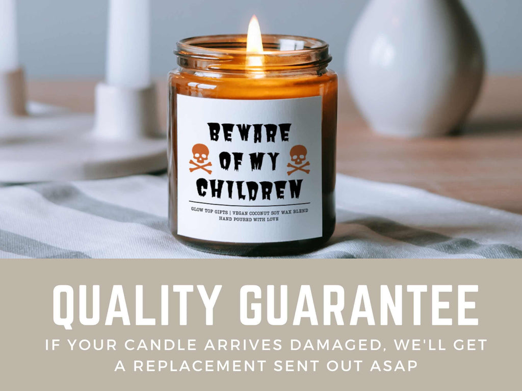 Beware of my Children Halloween Candle, Fall Candle Decor, Pumpkin Spice Candle, Halloween Decor, Fall Scented Candles Gift, Funny Candle
