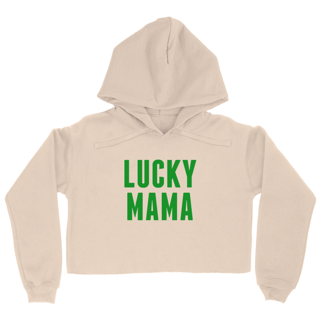 Lucky Mama | Women's Cropped Hoodie | St. Patty's Day Sweatshirt