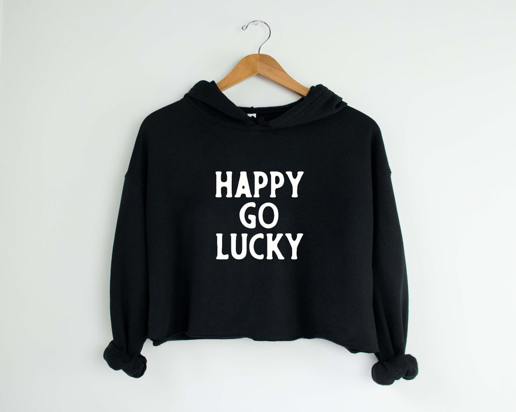 Happy Go Lucky | Women's Cropped Hoodie | St. Patty's Day Sweatshirt