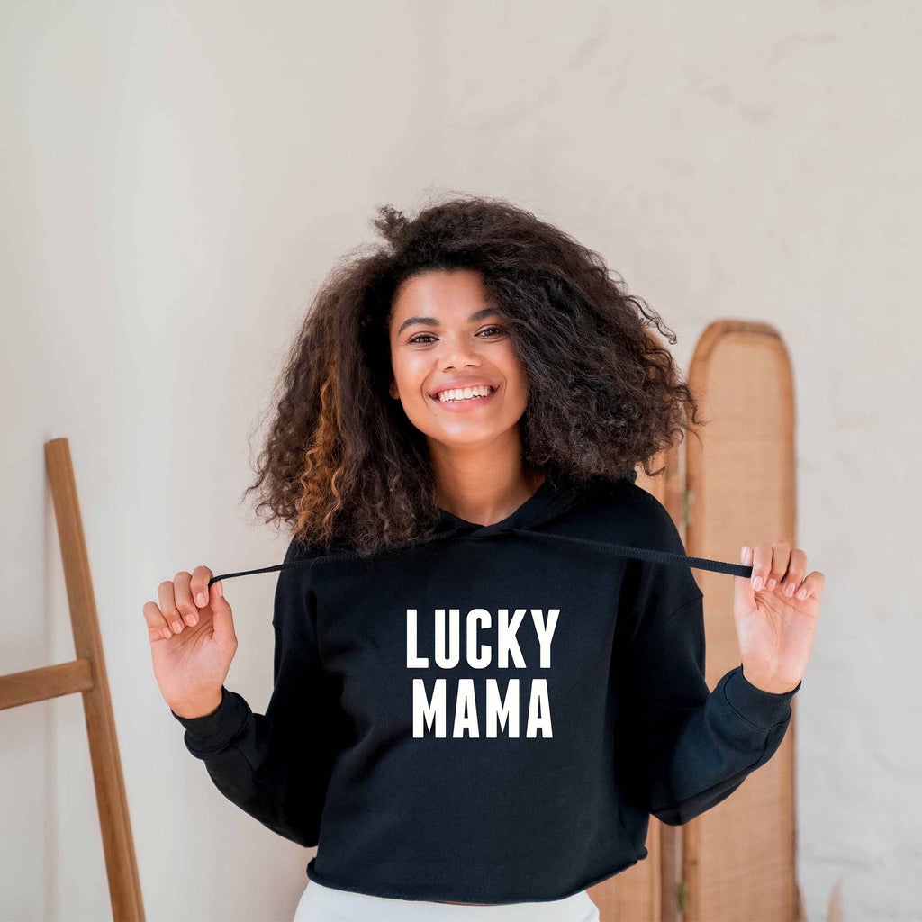 Lucky Mama | Women's Cropped Hoodie | St. Patty's Day Sweatshirt
