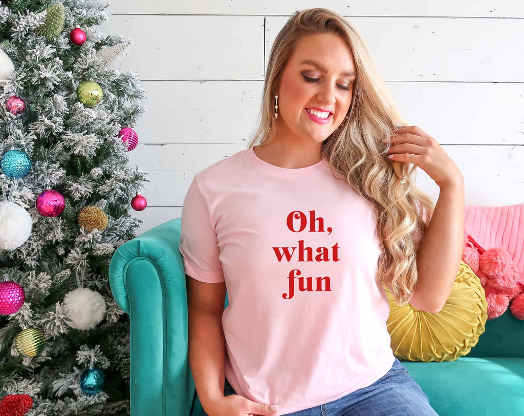 Oh What Fun - Crew Neck Holiday T-Shirt