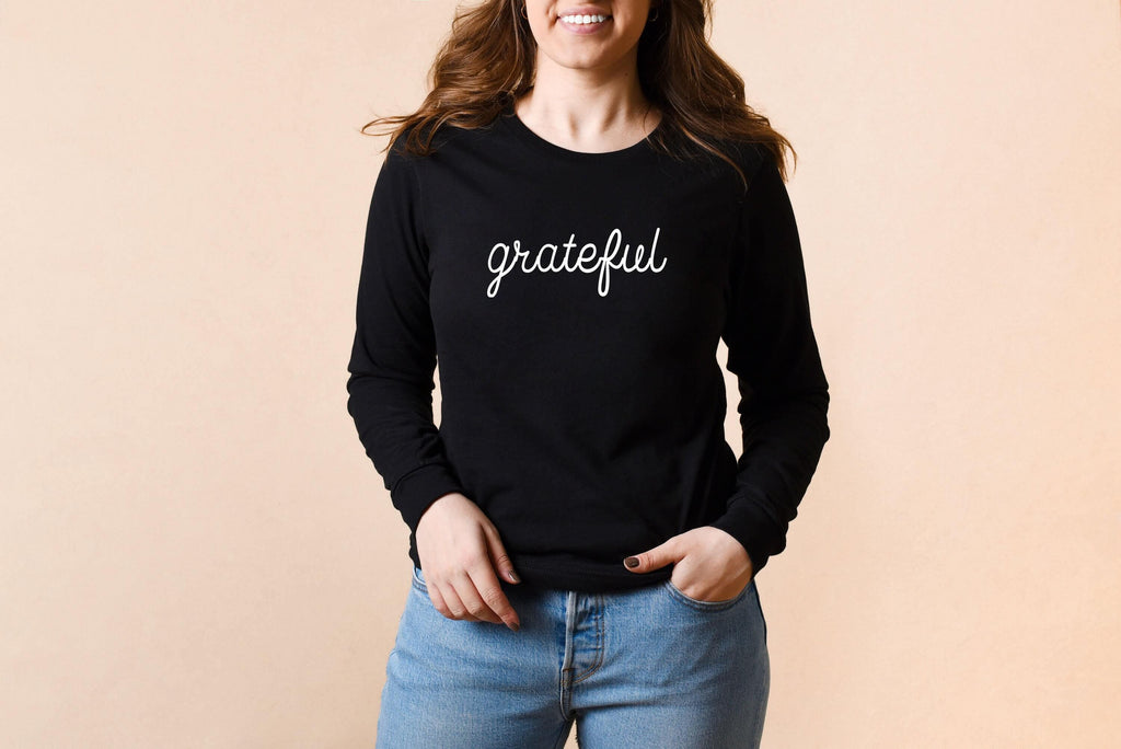 Grateful | Long Sleeve T-Shirt | Thanksgiving Shirt - Canton Box Co.