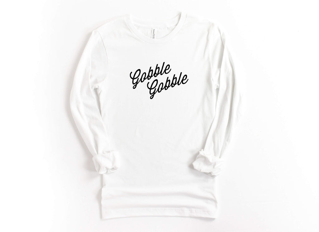 Gobble Gobble | Long Sleeve T-Shirt | Fun Thanksgiving Shirt - Canton Box Co.